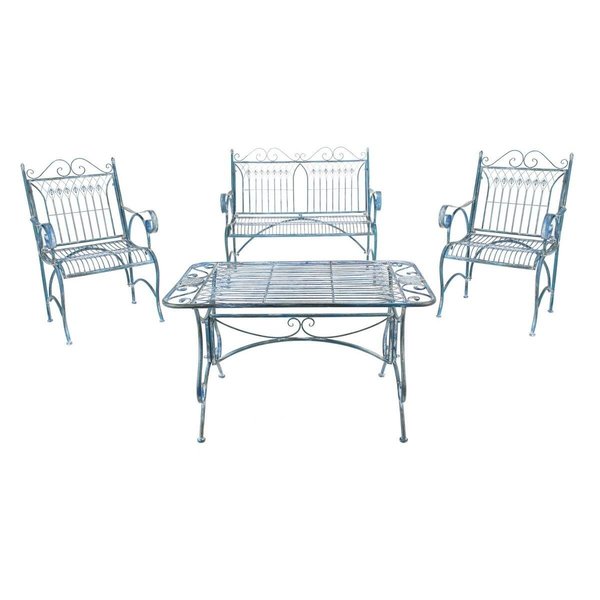 Safavieh Leah 4 Piece Set, Antique Blue PAT5000C